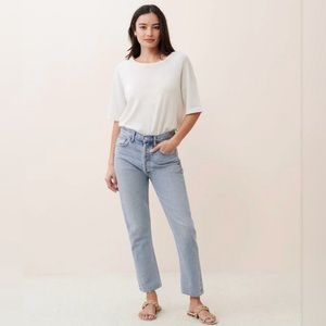 AGOLDE Riley High Rise Straight Crop Jean in Color Dimension, Size 25